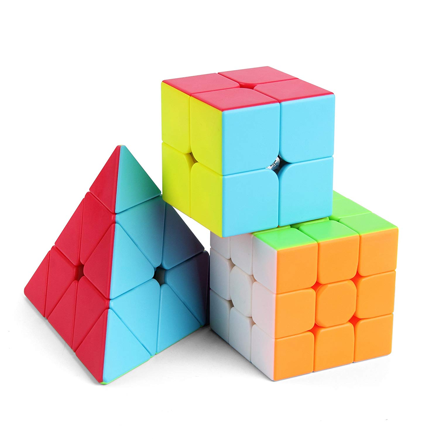 Roxenda Speed Cube Set, Magic Cube Set of 2x2x2 3x3x3 Pyramid