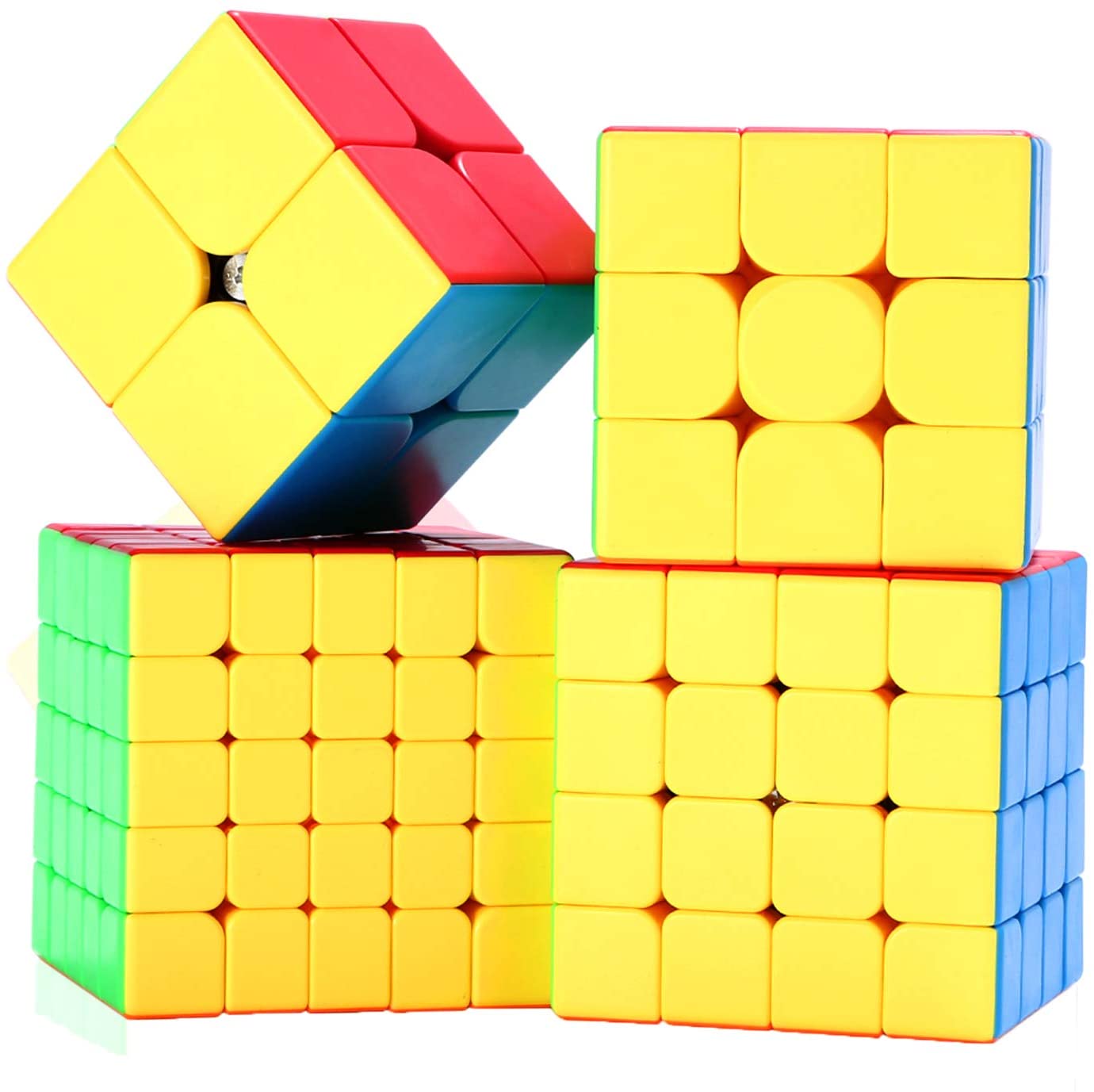 Roxenda Cube Bundle 2x2 3x3 4x4 5x5 Stickerless Bright Magic Cube Cubing Classroom Smooth Puzzles Cube Set With Gift Packing Roxenda - rabdoms models 2 rubiks cube roblox